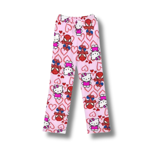 Pink Hello Kitty SpiderMan PJ Bottoms