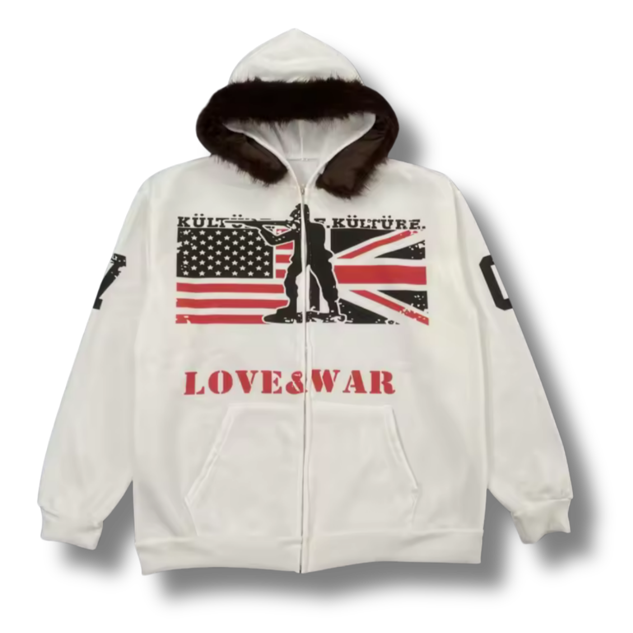 Duo Flag War Zip Up Hoodie