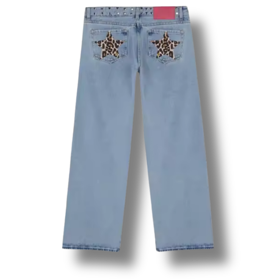 Leopard Star Denim Jeans
