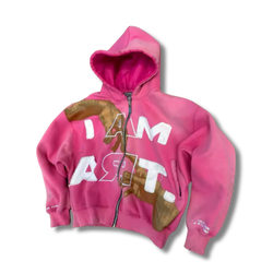 I am art pink zip up