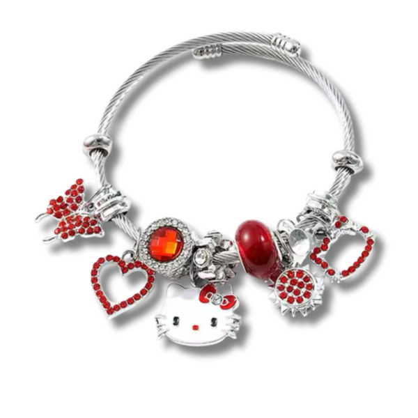 Red Hello Kitty Charm Braclet