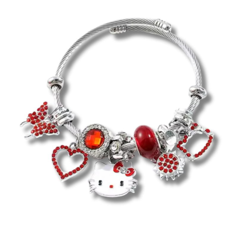 Red Hello Kitty Charm Braclet