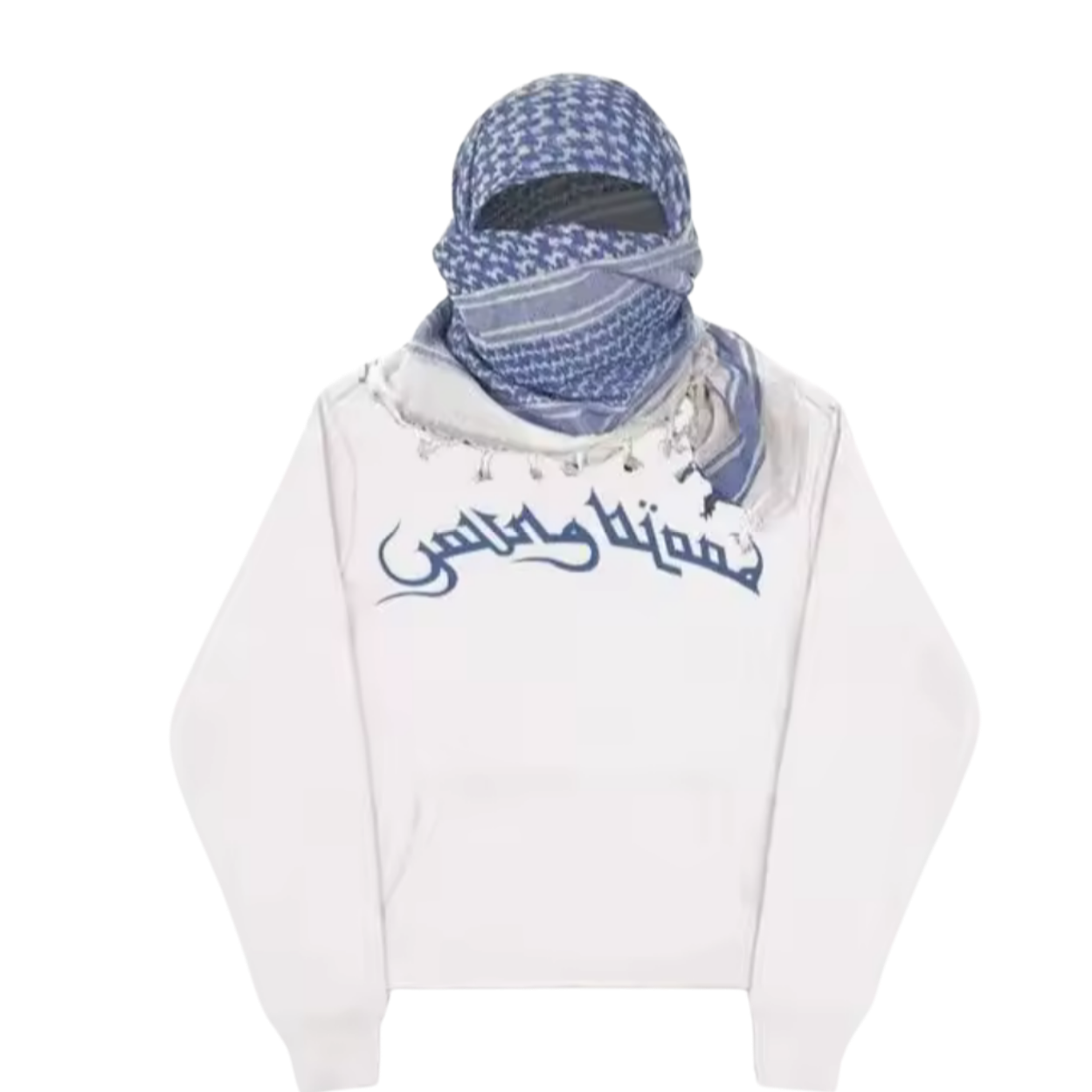Arabic Shemagh White & Blue Hoodie