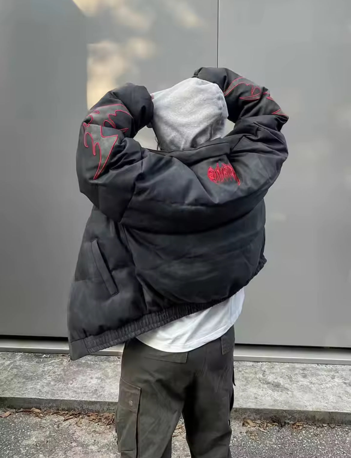 Sinister Sigilism Black Puffer Coat