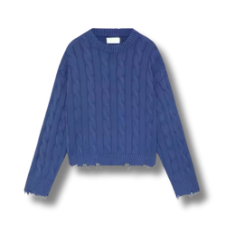 Blue Premium Ribbed Starboy Sweater