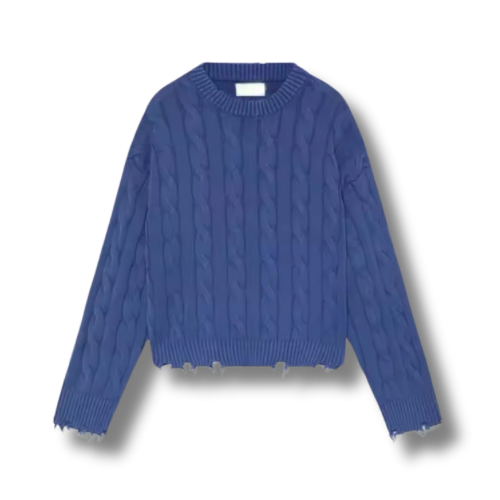 Blue Premium Ribbed Starboy Sweater