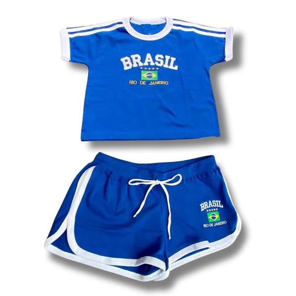 Brazil Crop Top+Shorts Set