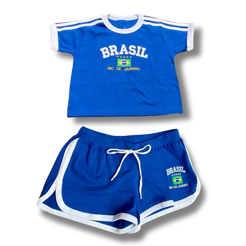 Brazil Crop Top+Shorts Set