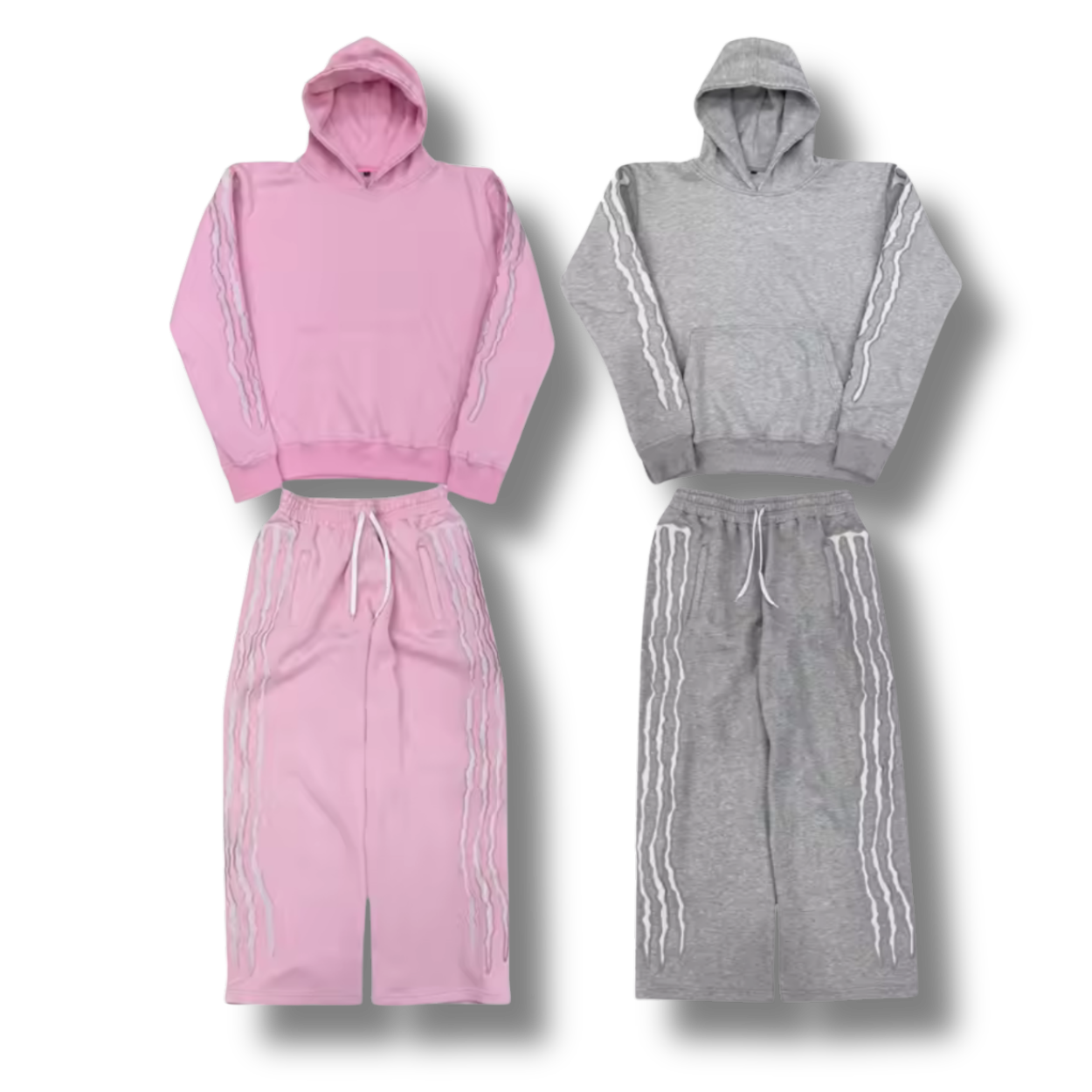Monster Energy Matching Tracksuit Set Grey & Pink