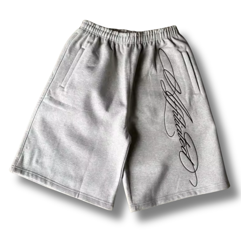 Calligraphy Grey Shorts