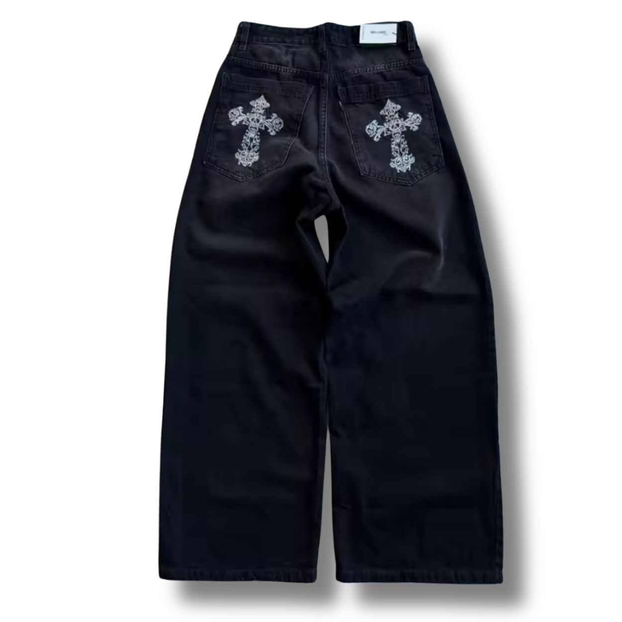 Dual Crosses Black Denim Jeans