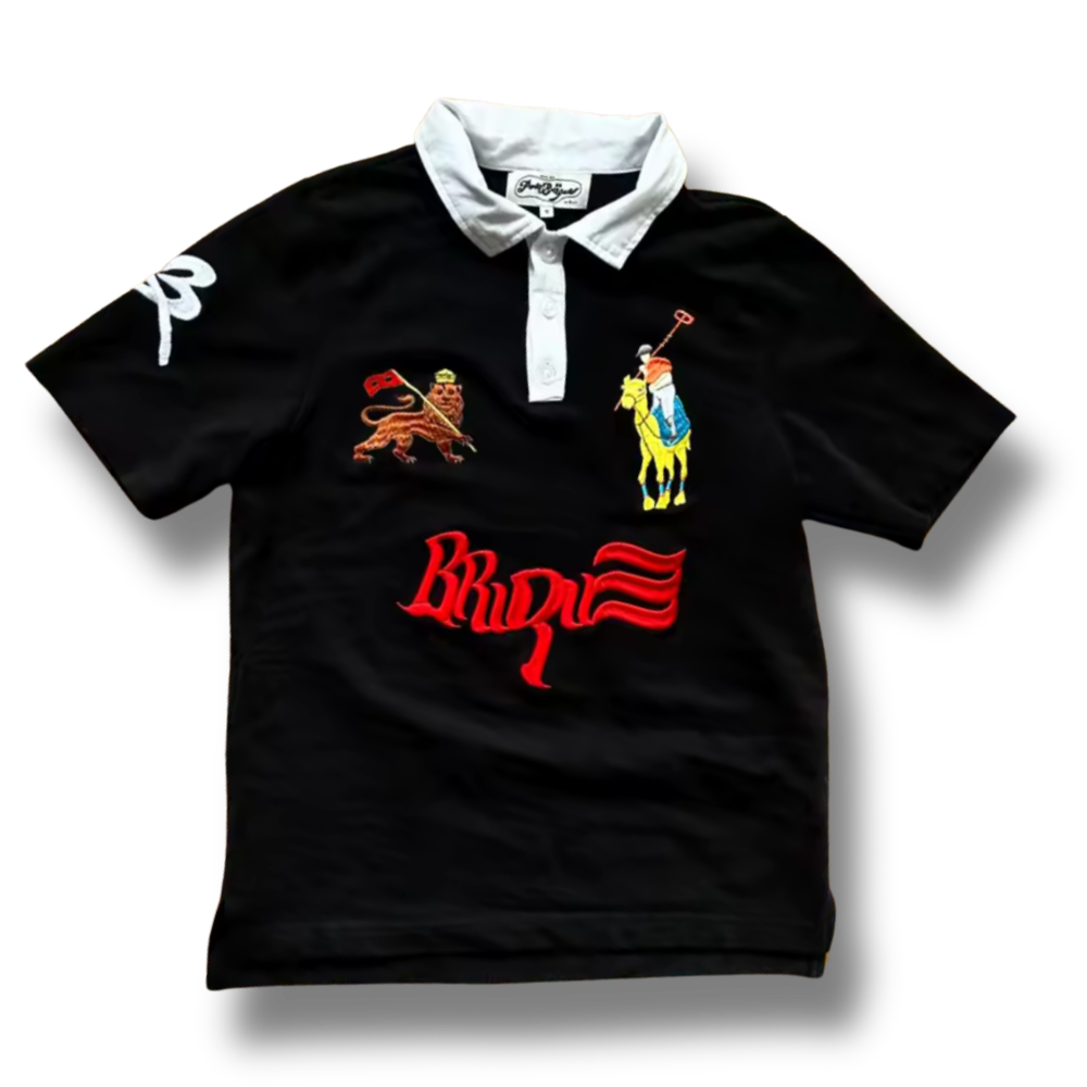 Black Streetwear Polo Shirt