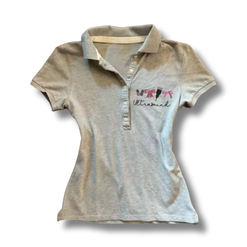 Pink Bows Womens Polo Shirt