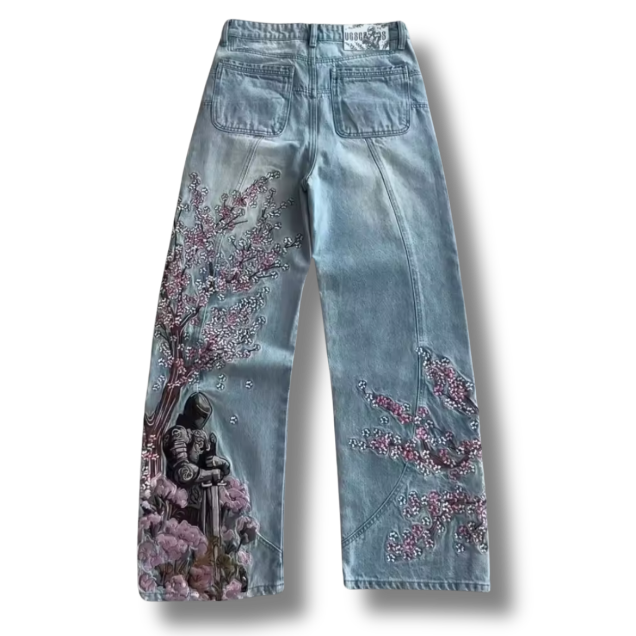 Knighted Blossom Blue Denim Jeans