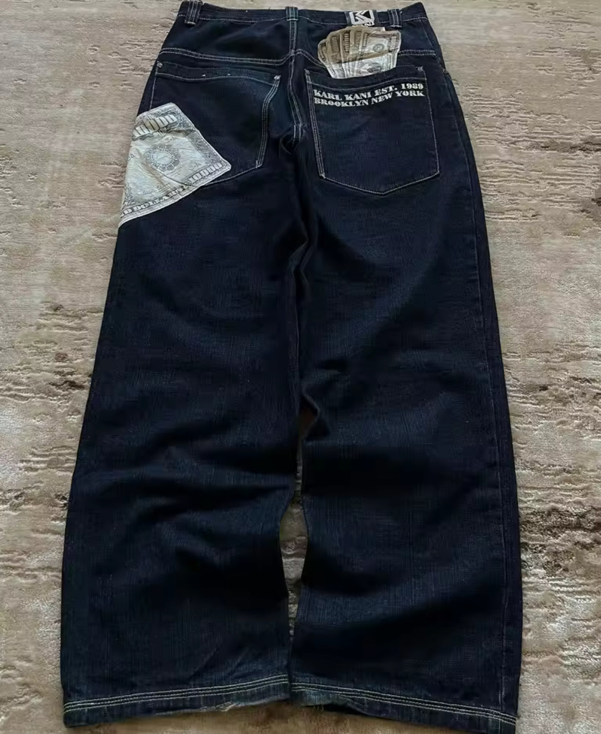 Raining Dollar Bills Denim Jeans