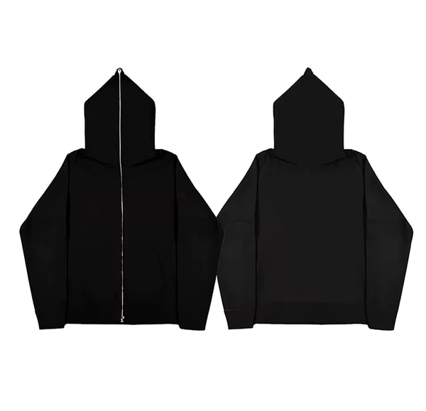 Black full zip basics hoodie