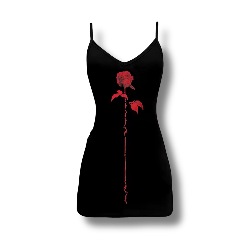 Rose Black Dress
