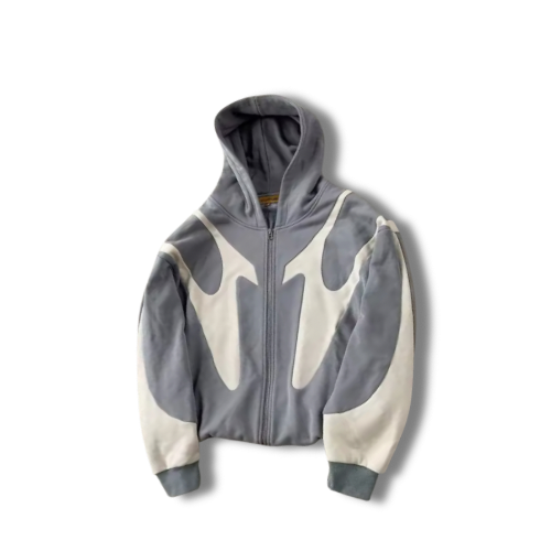 Grey Wave Graphic Hoodie