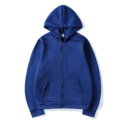 Navy blue zip up basics hoodie