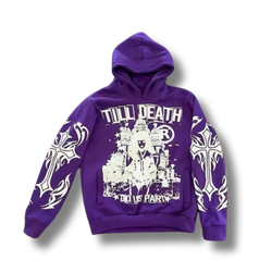 Purple Till Death Do Us Part Graphic Hoodie