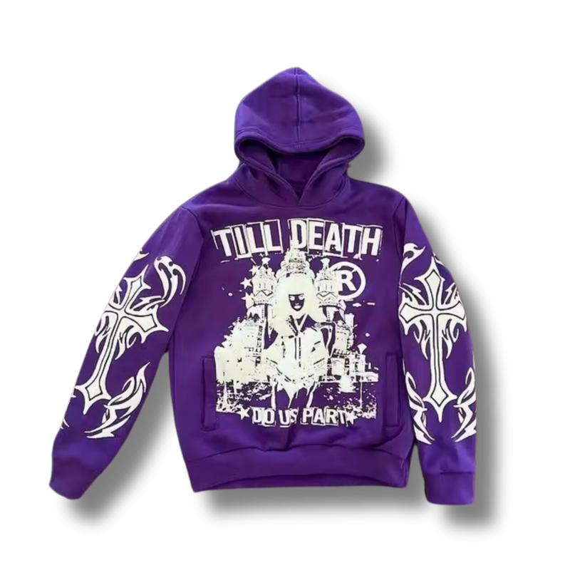 Purple Till Death Do Us Part Graphic Hoodie