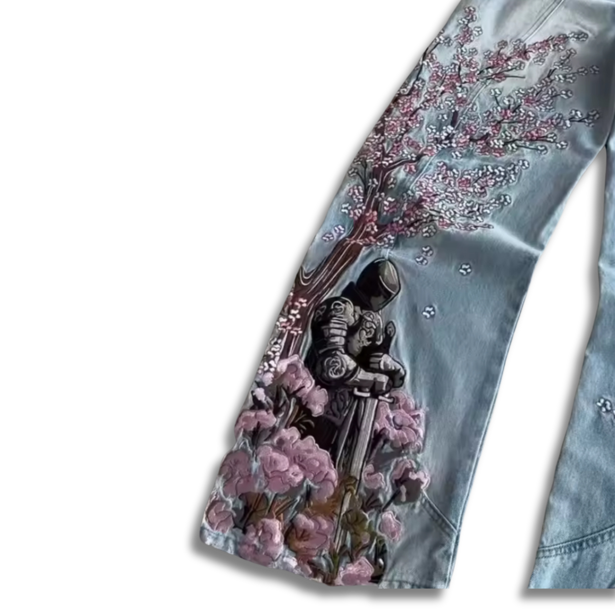 Knighted Blossom Blue Denim Jeans