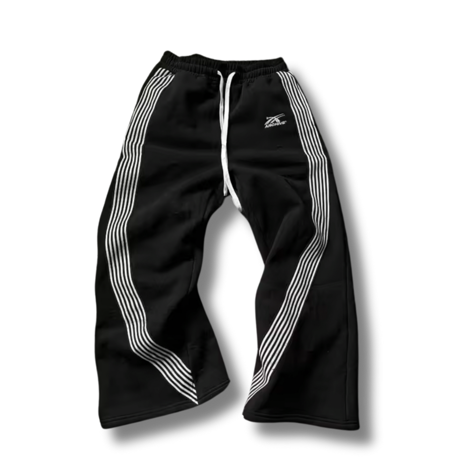 Black White Stripe Sweatpants