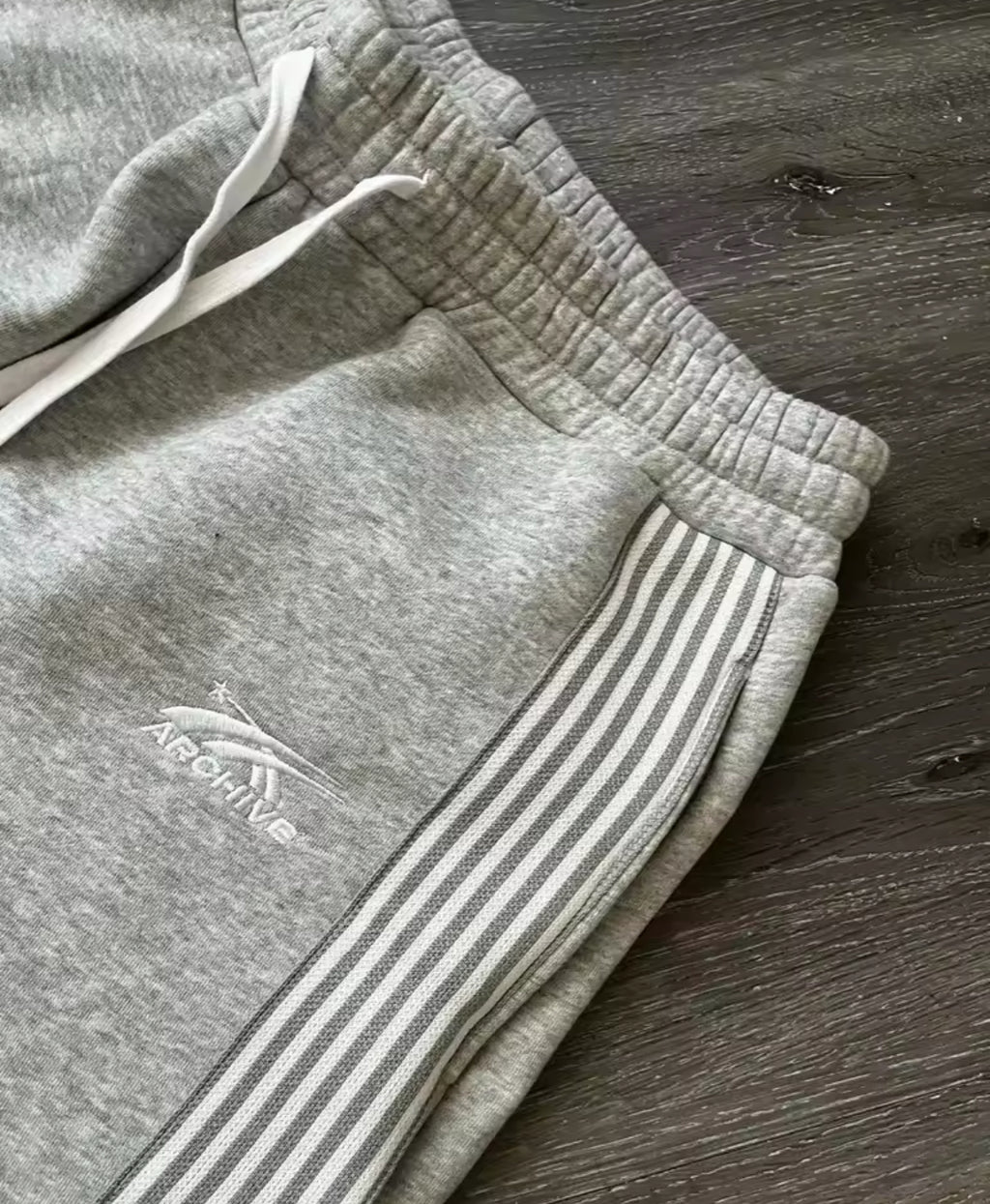 Grey White Stripe Sweatpants