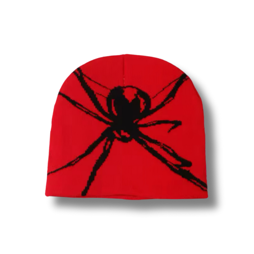 Spider Beanie Red