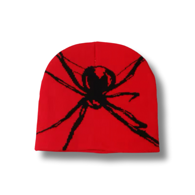 Spider Beanie Red