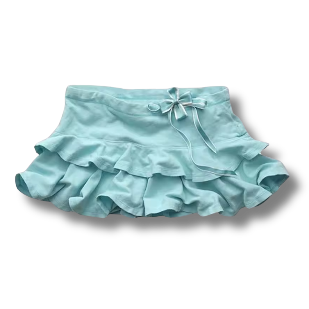 Ruffle Bow Teal Skirt