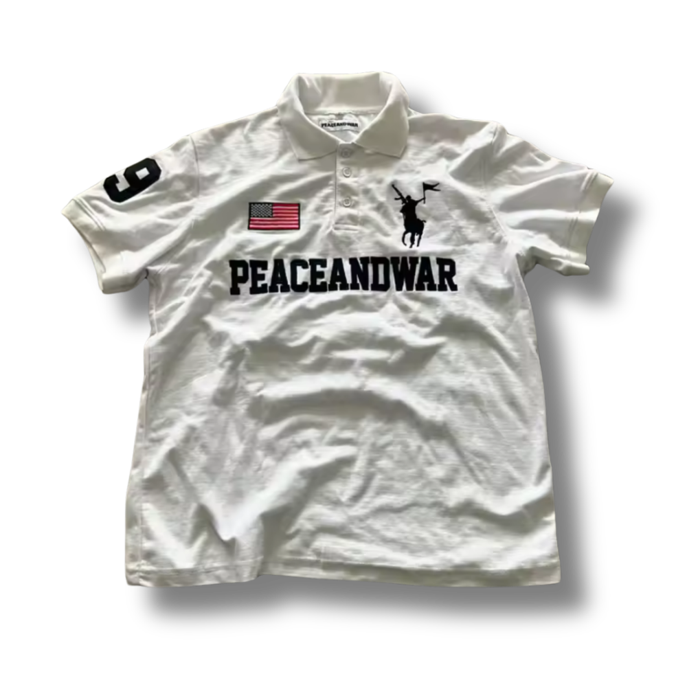 Peace & War White Polo Shirt