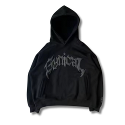 Black Spikey Text Hoodie