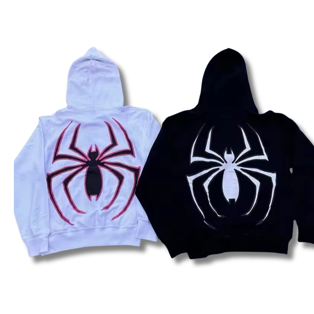 Matching Spiderman Zip Up Set Black+White