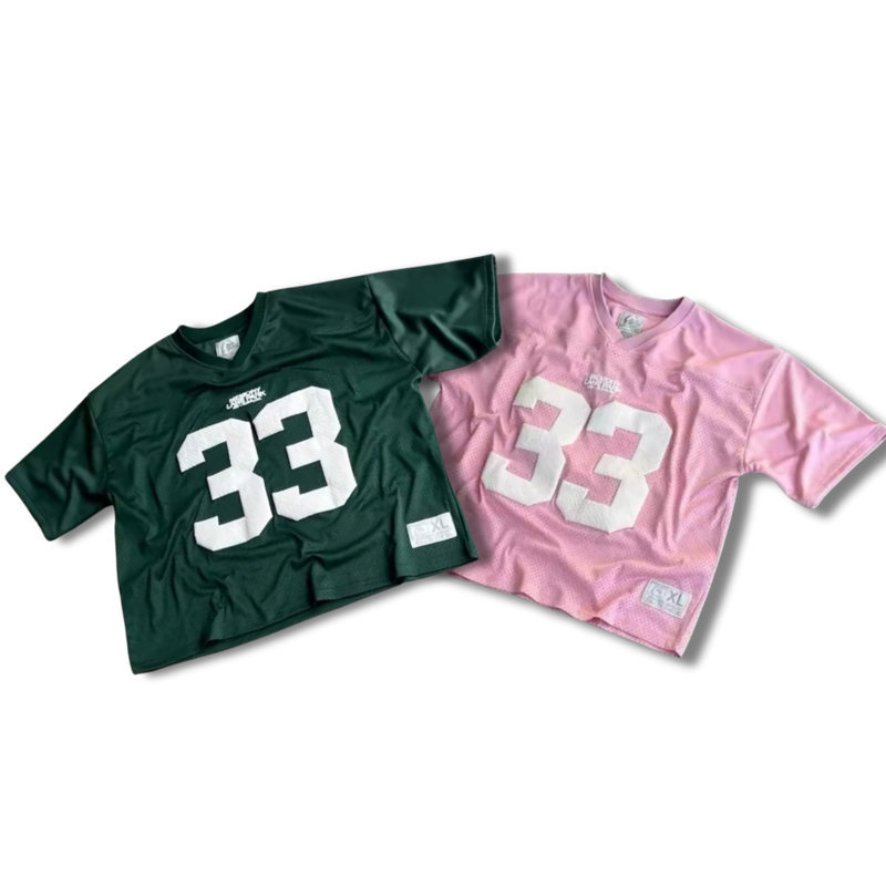 Matching 33 Jersey Set Green+Pink