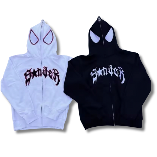 Matching Spiderman Zip Up Set Black+White