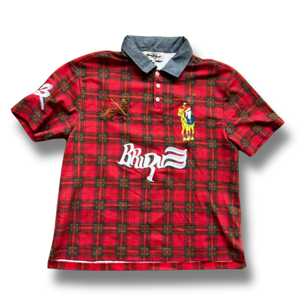 Plaid Streetwear Polo Shirt