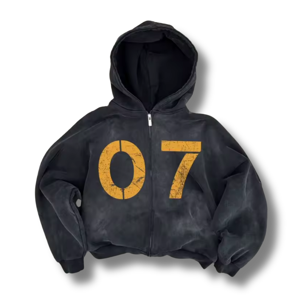 07 Washed Zip Up Hoodie
