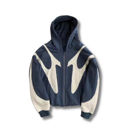 Navy Wave Graphic Hoodie