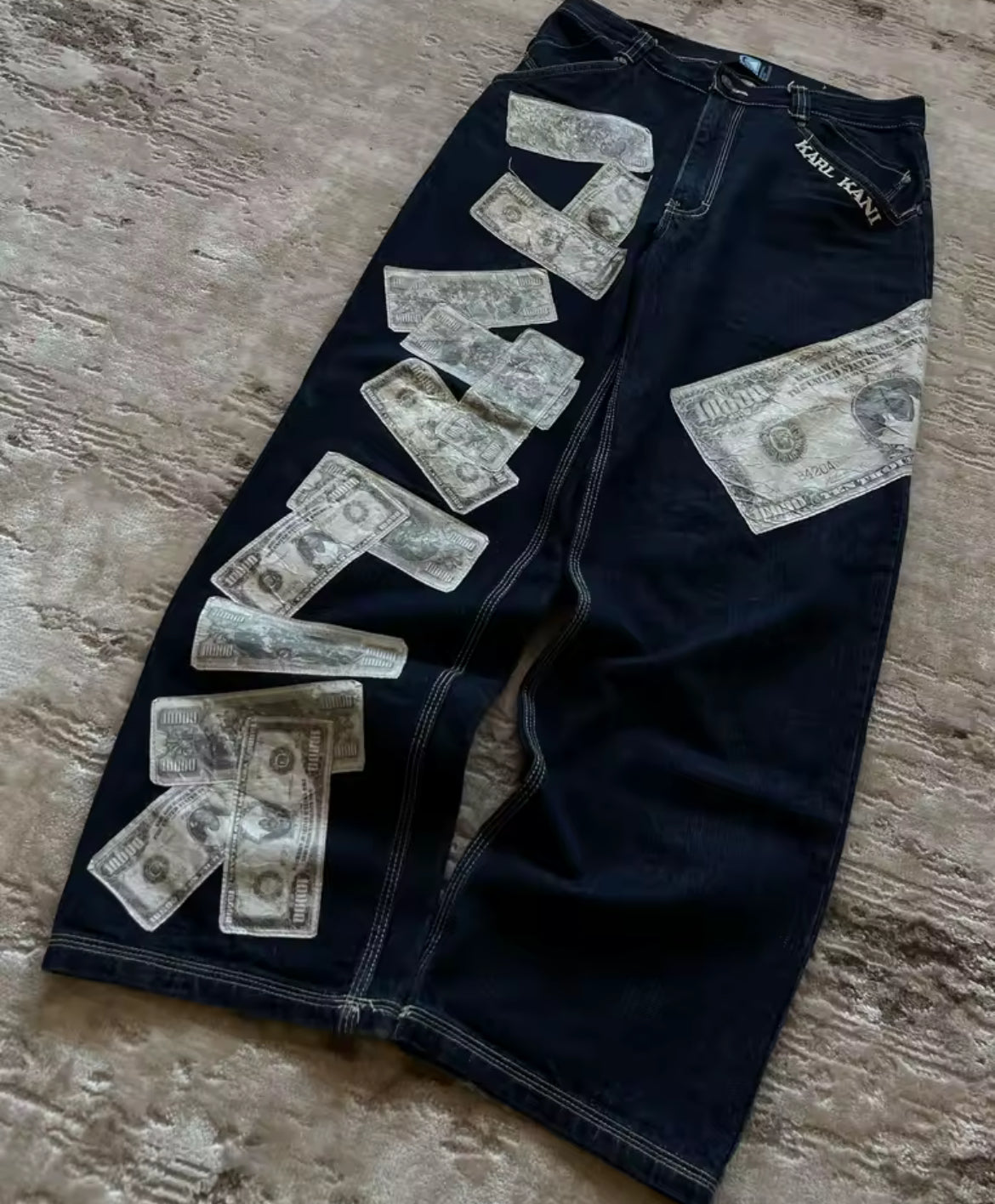 Raining Dollar Bills Denim Jeans
