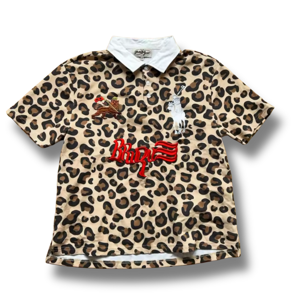 Leopard Streetwear Polo Shirt