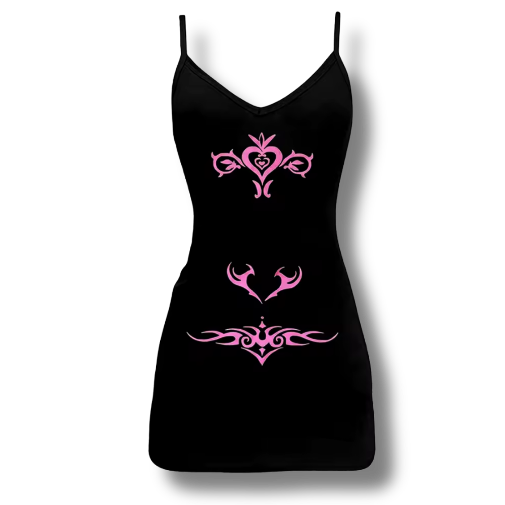 Cyber Sigilism Pink Heart Dress