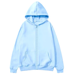 Baby blue zip up basics hoodie