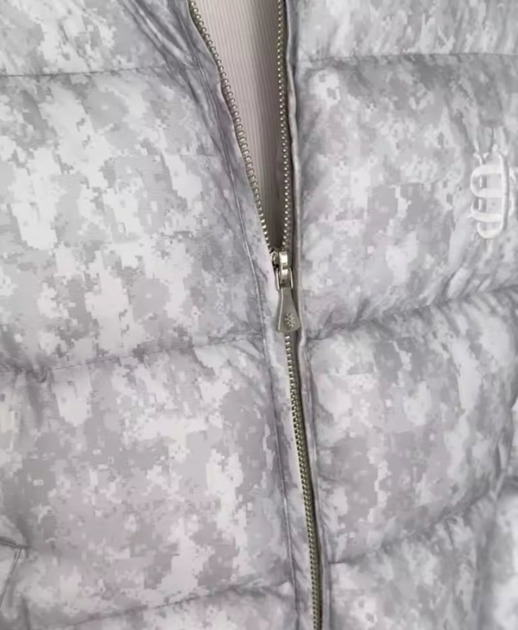 SU Digital Grey Camo Puffer Coat