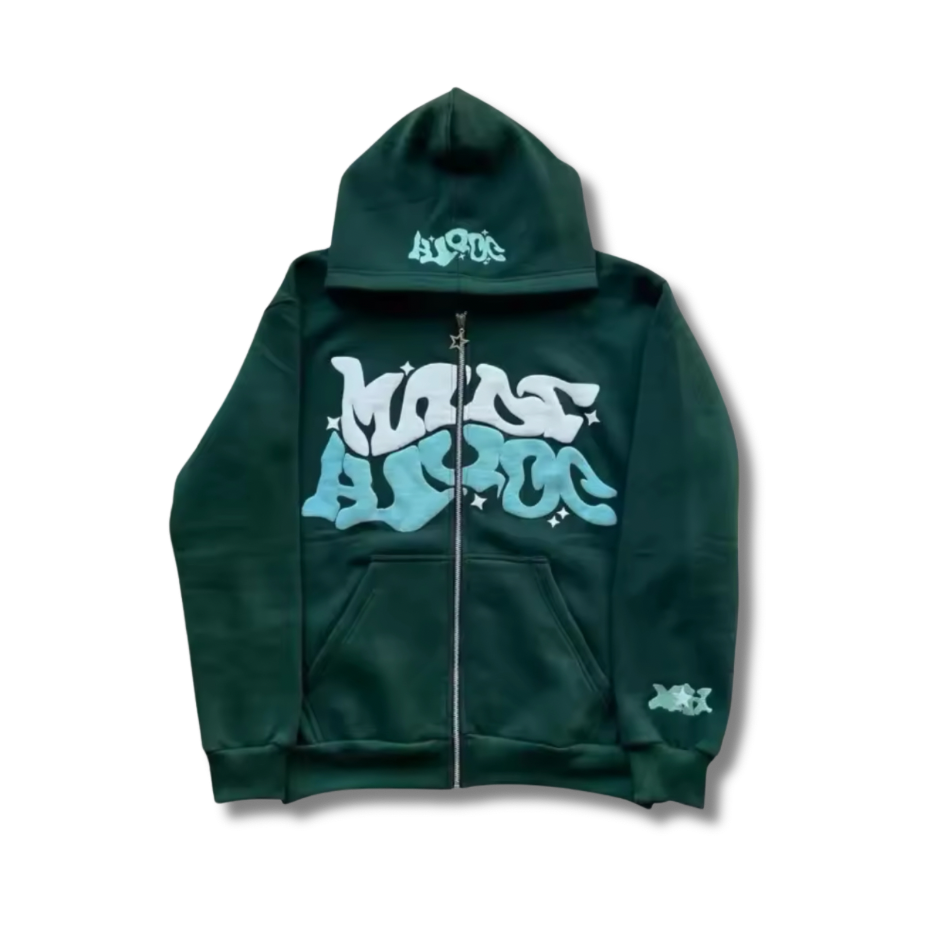 Wavy Print zip up